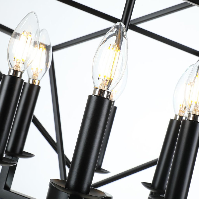 Lustre géométrique à 6 lumières Juillac, Noir