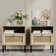 Aimara Rattan Nightstand Set 2, Bedside Table with Open Shelf and Door, Boho End Table