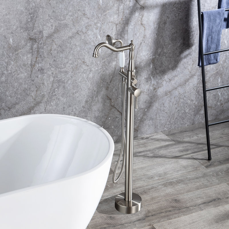 Caruthers 1 Handle Floor Roman Tub Faucet with Diverter
