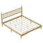 Lit plateforme très grand en bois avec tête de lit en forme de gourde, lit plateforme de style rétro avec support à lattes en bois, naturel-589584751