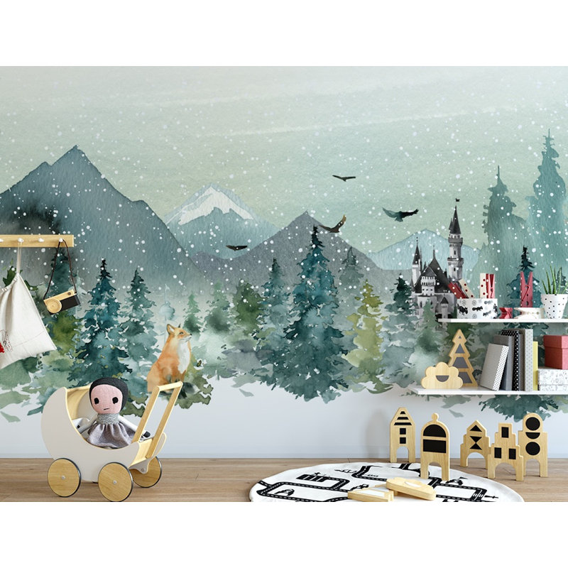 Murale neige, L 6,25 pi x l 9,33 pi