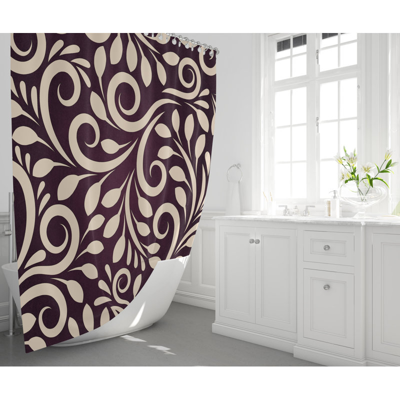Rideau de douche simple damas, H 93 po x l 70 po