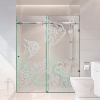 Portes de douche coulissantes en verre l 60 po x H 80 po