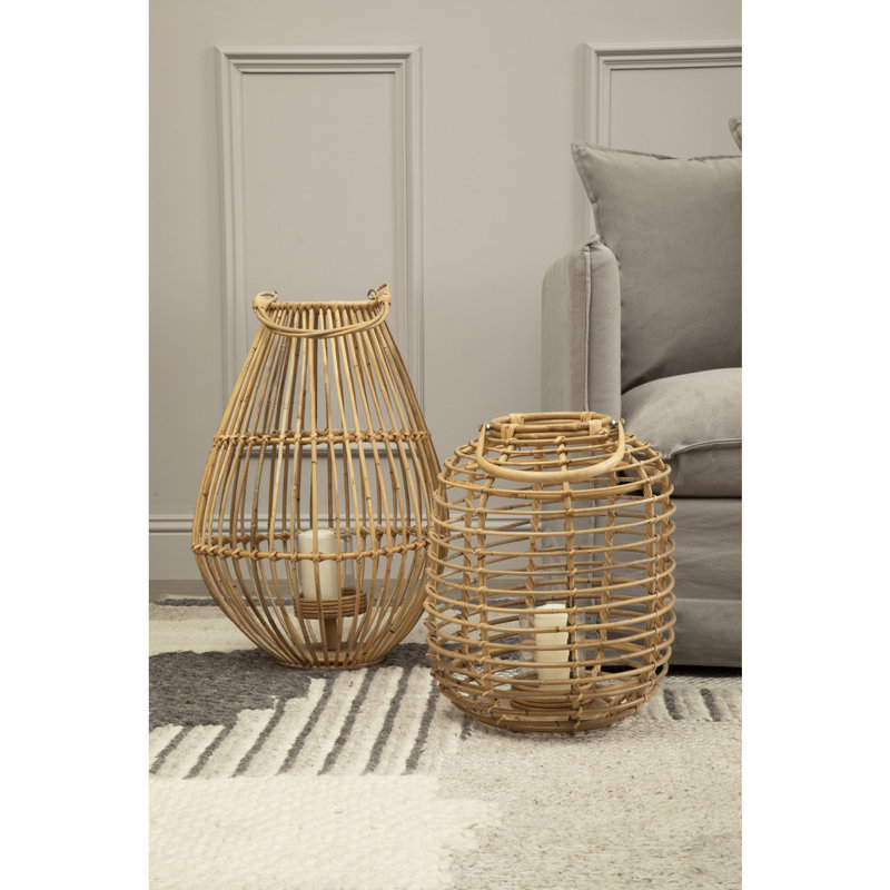 Bourbeau Wicker Tabletop Lantern