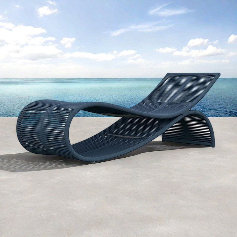Chaise longue d'extérieur Creative, Bleu