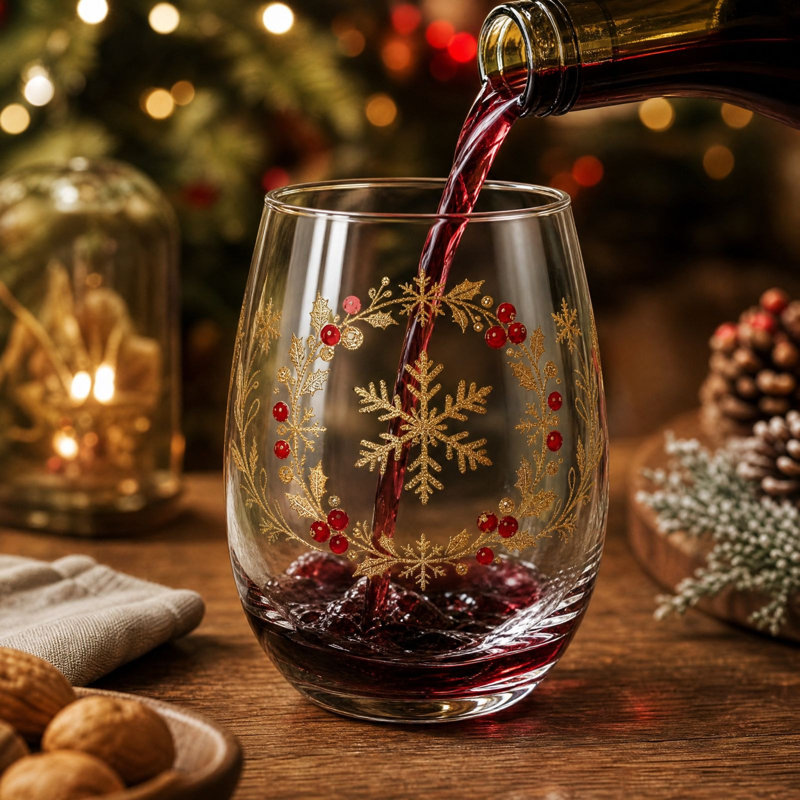 Décorations de Noël Tasse à œuf à double face imprimée à thème classique pour la cuisine de la maison, D