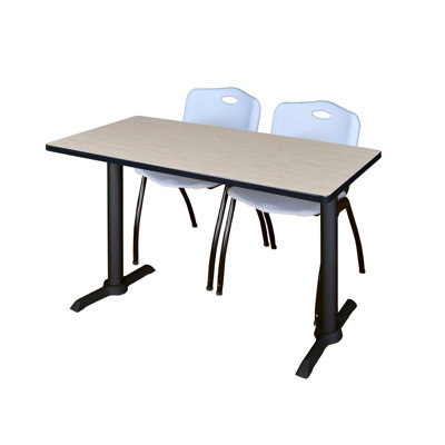 Neyland Cain T-Base Training Table and 2 Stacking Chairs
