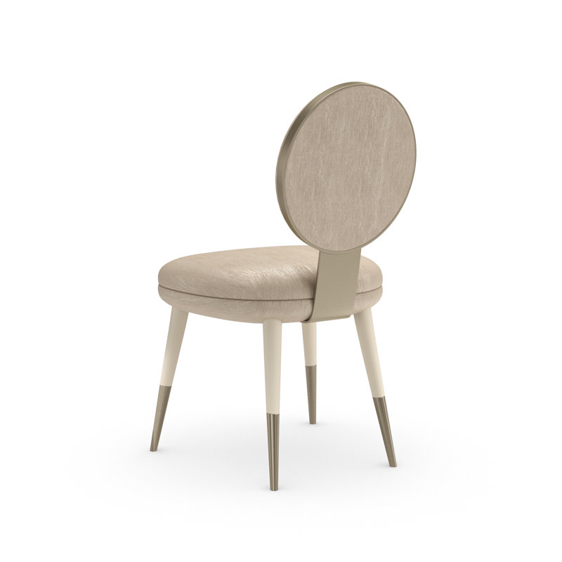 Caracole Upholstered Dining Chair, Polyester Blend Cream, Cream