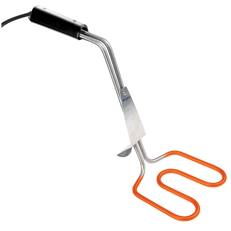 Ivation Black Metal Electric Charcoal Starter with Adjustable Grill Hook