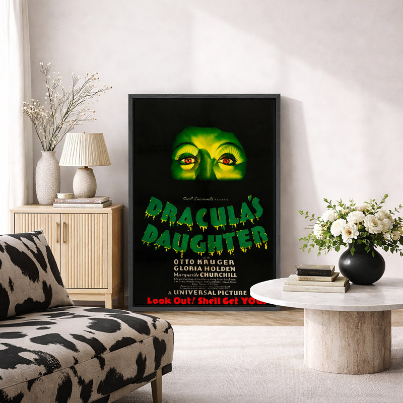 Dracula's Daughter, H 24 po x l 16 po x P 1,5 po, Cadre flottant noir