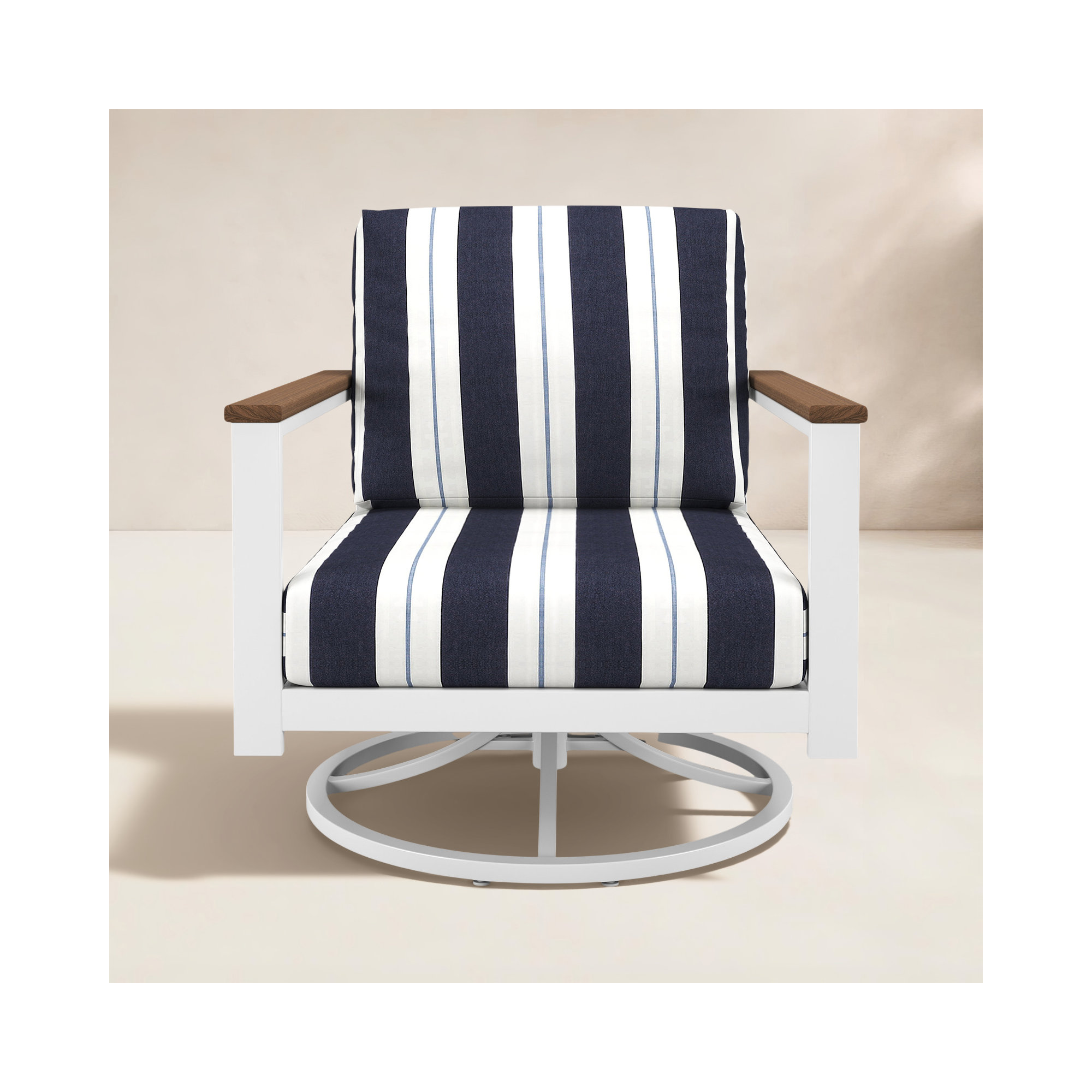 Townsend Metal Outdoor Rocking Chair With Sunbrella Cushion, Brown