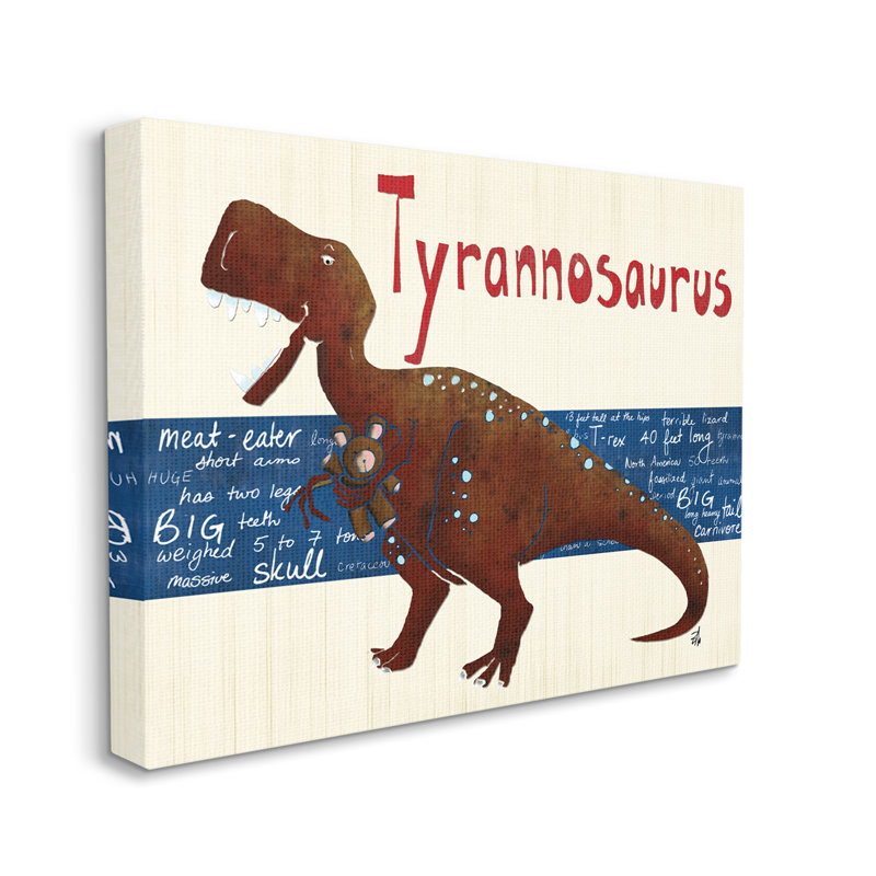 Tyrannosaure, dinosaure par Bealook Kids - impression, Plaque murale, H 16 po x l 20 po