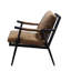 Chaise en cuir de châtaignier - structure en métal pour l'assise et le soutien en mousse