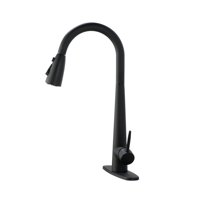 Interbath Pull Down Kitchen Faucet, Matte Black