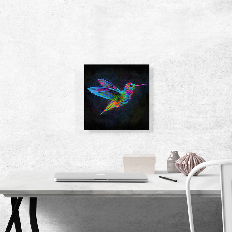 «Hummingbird Small Bird in Flight», impression sur toile tendue, H 12 po x l 12 po x P 1,5 po