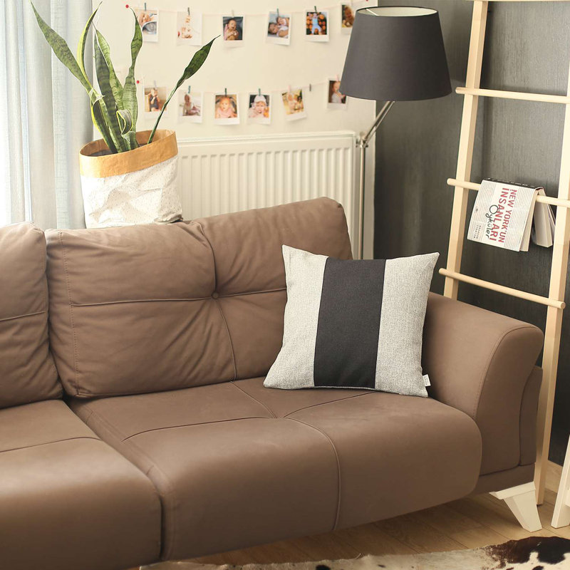 Housse de coussin décoratif, Gris/noir, Housse de coussin seulement - sans coussin
