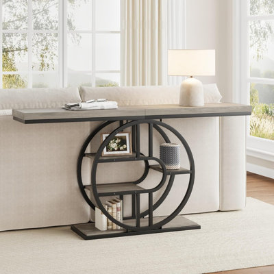55" Entryway Table, 5-Tier Console Tables for Entryway, Industrial Narrow Sofa Tables with Storage for Living Room, Long Entry Hallway Couch Entrance by 17 Stories