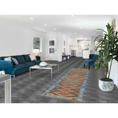 Tapis de couloir oriental réversible en laine Kilim 3 x 10