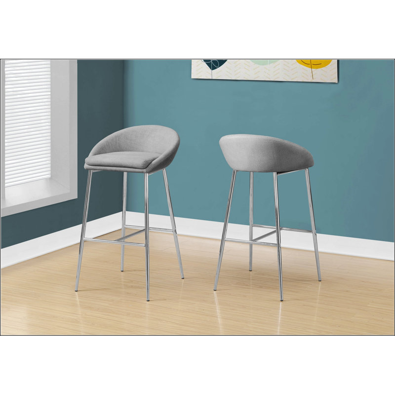 Tabouret de bar avec pieds en métal chromé