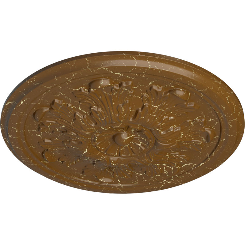 Petit médaillon de plafond Endrathane Federal, Craquelure topaze fumée