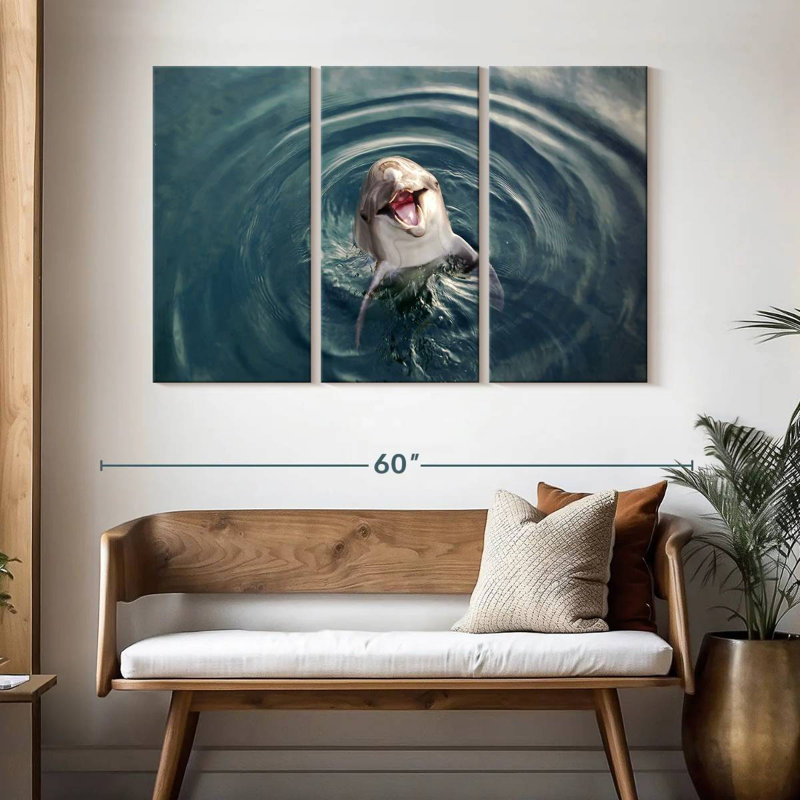 Brampt Excited Dolphin, 32" H x 50" W
