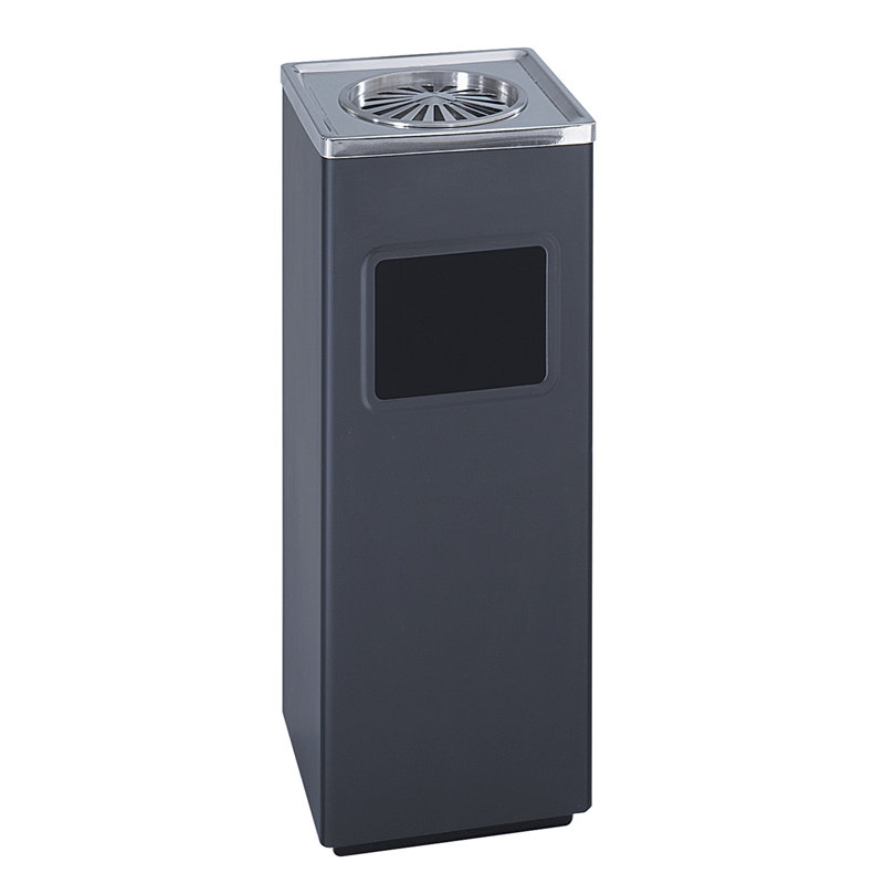 Cendrier-poubelle sur pied carré sans sable 3 gallons Ash 'N Trash