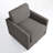 Modern Upholstered Taupe Square Swivel Armchair with Matel Base-1907945585
