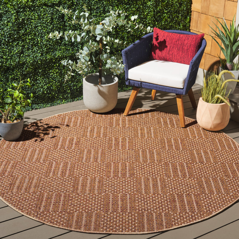 Talaiyah Performance Geometric Rug, Round 6'7"