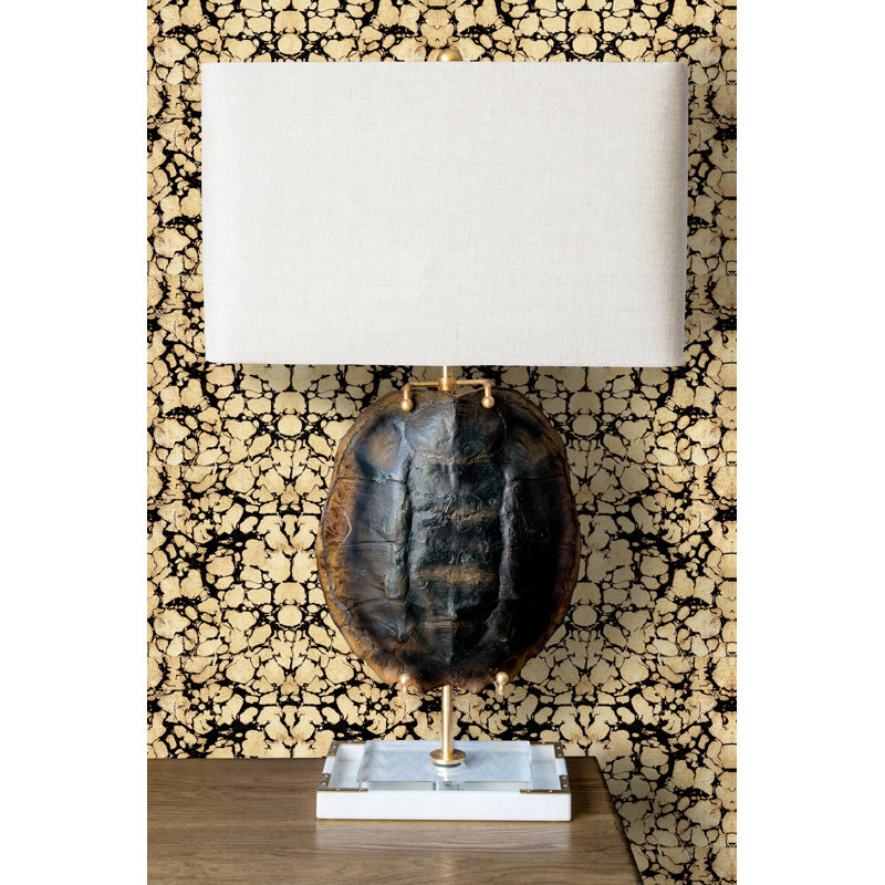 Abra Golden Tortoise 10' L x 24" W Wallpaper Roll, Paper, Non-pasted