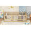 Lit de sol en bois avec lattes, clôture et porte pour enfants Montessori-618707150-618707147
