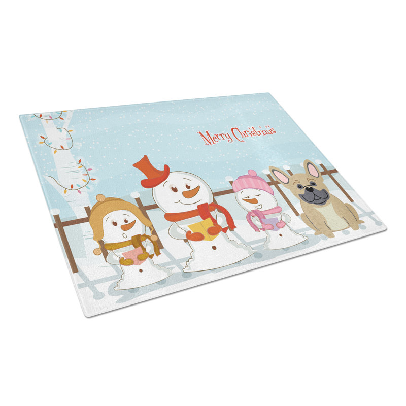 Carollynn Glass French Bulldog Cutting Board, Cream