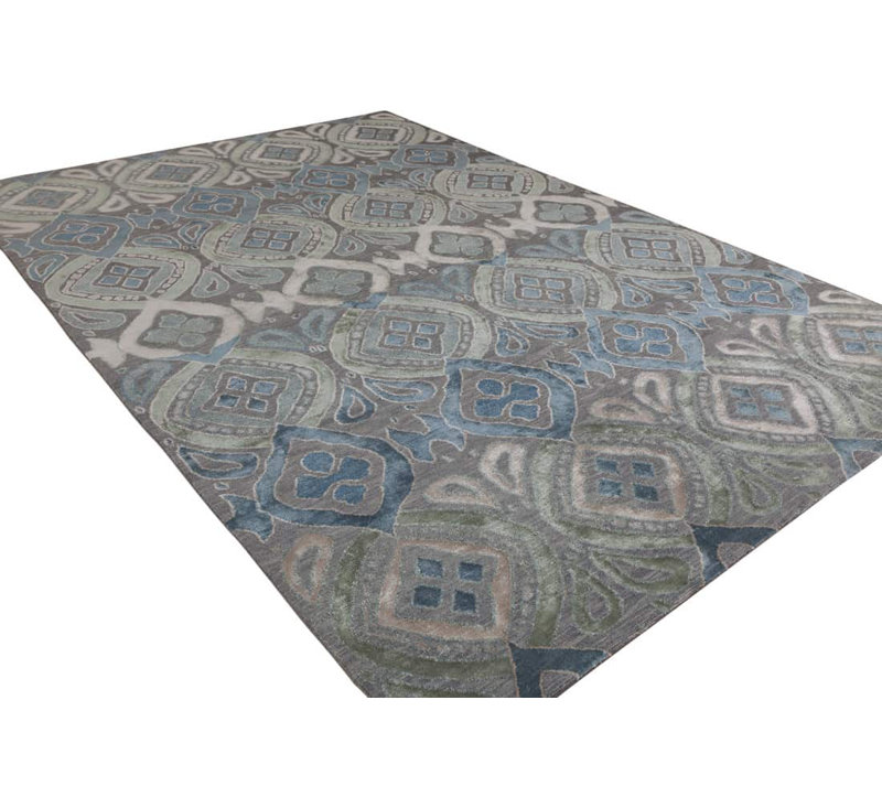 Bali Geometric Area Rug in Blue, Rectangle 3' x 6'