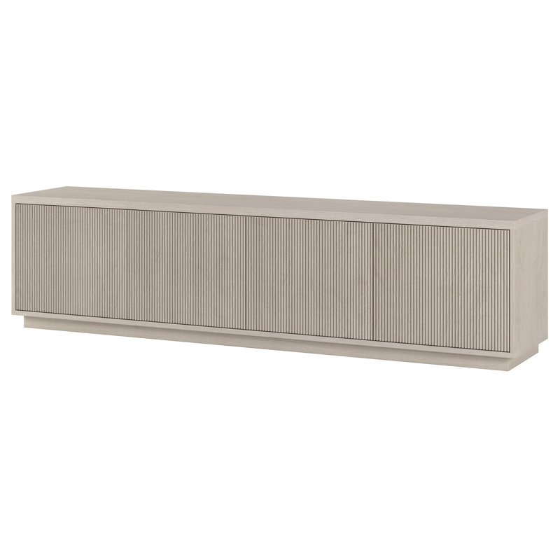 Hanson Rectangular Fluted TV Stand for TV's up to 85", White Wood