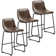Parveena PU Leather Bar Stools With Back