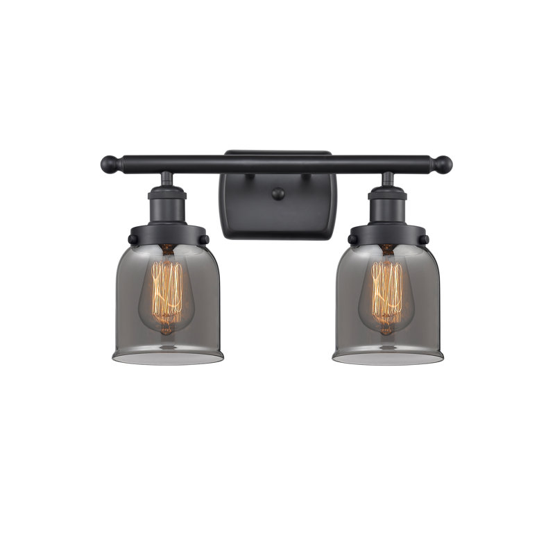 Éclairage pour meuble-lavabo 2 lumières Calton, Noir mat, Incandescent, Fumée