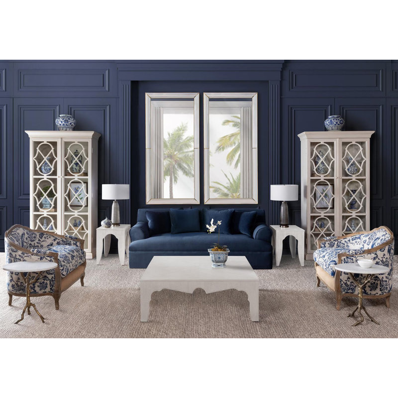 Island Manor Solid Wood Coffee Table, Whitewash