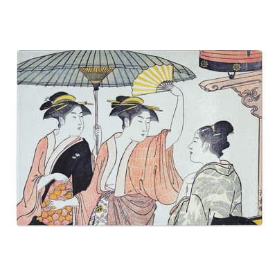 Tempered Glass Southern Pleasure District by Torii Kiyonaga Chopping Board