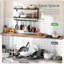 Support mural pour casseroles, organisateur de casseroles et de casseroles à 2 niveaux, noir