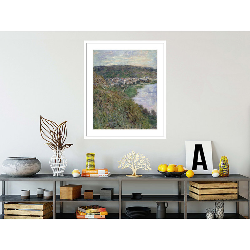 «View of Vetheiul» par Claude Monet, impression giclée encadrée, H 40,07 po x l 33,5 po