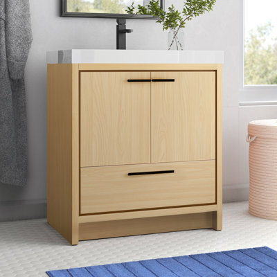 Southmead 30'' Single Bathroom Vanity with Resin Top
