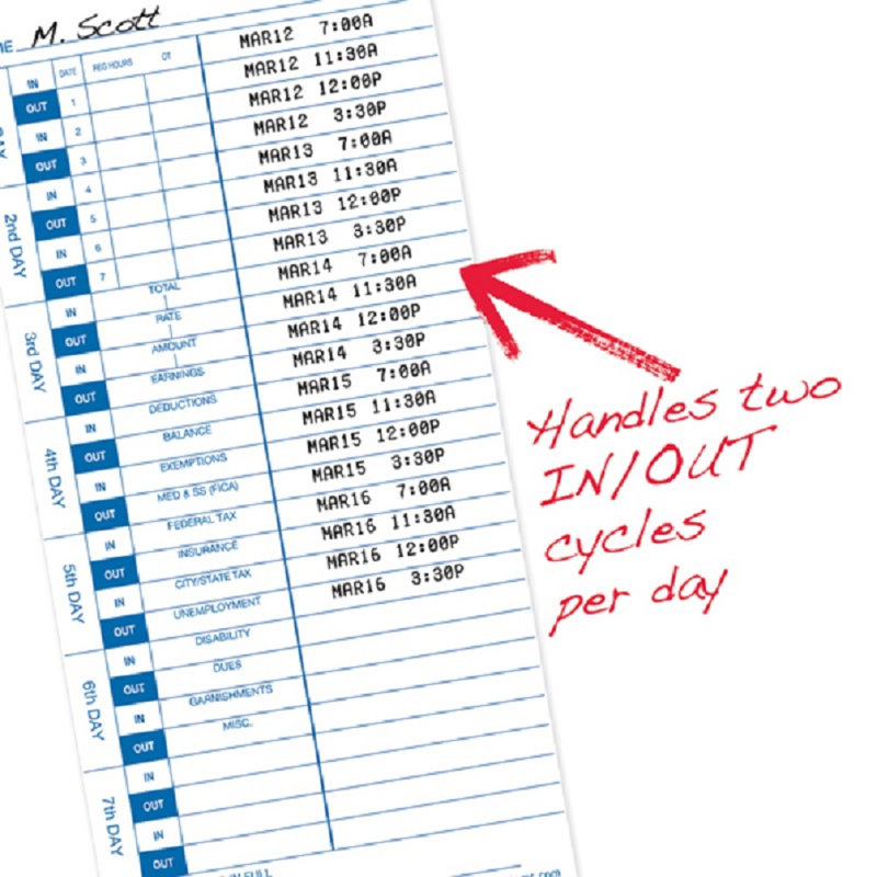 1,000 Count Time Cards