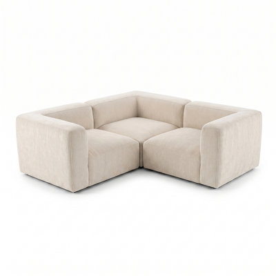 Canapé modulaire moderne en chenille avec assise profonde, 3 places assises pour le salon