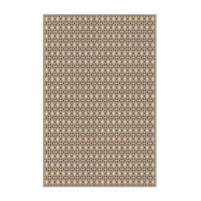 Tapis de zone brun à motif, Rectangle 4 pi x 6 pi