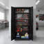 Armoire de rangement en métal 71 po avec portes verrouillables et 4 tablettes réglables, idéale pour la lessive, le bureau, l'entrepôt, noir, rouille-130551172