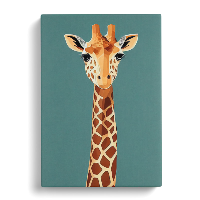 Giraffe Geometric - Wrapped Canvas, 60cm H x 40cm W x 3cm D