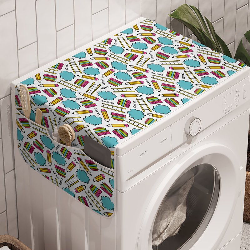 Ambesonne Cartoon Washing Machine Organizer Pack of 2 47" x 18.5" Multicolor