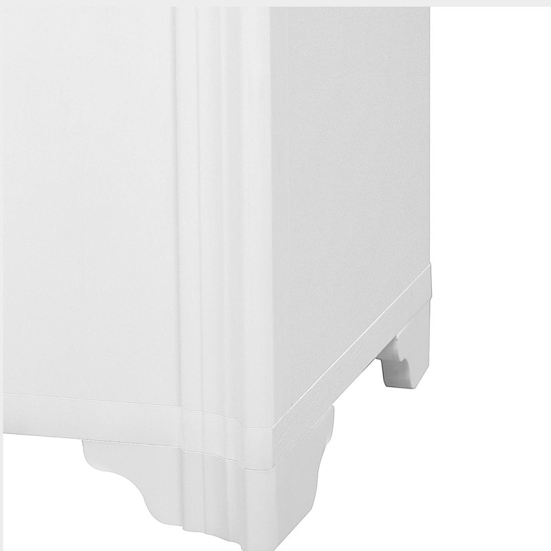 Buffet 4 portes orné d'accents linéaires complexes, Blanc