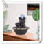 Fontaine de table petite fontaine de relaxation en cascade - Fontaine d'eau moderne à 3 étapes avec boule DEL pour bureau