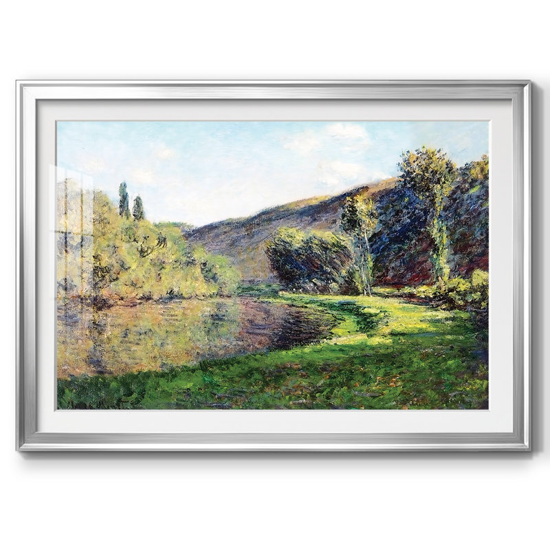 Le bras de la seine à Jeufosse, après-midi, 1884, reproduction d'art sur papier, Argent, H 27 po x l 39 po x P 1,5 po