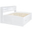 Lit de jour pleine grandeur en bois blanc avec 2 tiroirs de rangement de chevet, 4 tiroirs et tablette supérieure -, tables d'appoint sophistiquées et peu encombrantes, étagères robustes, modernes et pratiques-859484687